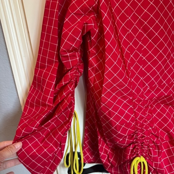 Tory Burch Windowpane Silk Tunic Top Size 14 - Picture 5 of 8